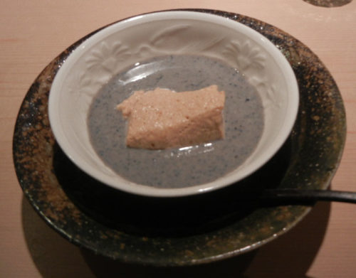 Dessert-Roasted Soybean Flour Mouse, Floating on Soybeans Soup